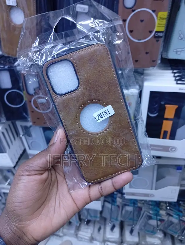 Brown Faux Leather Case for iPhone 12 Mini - 1