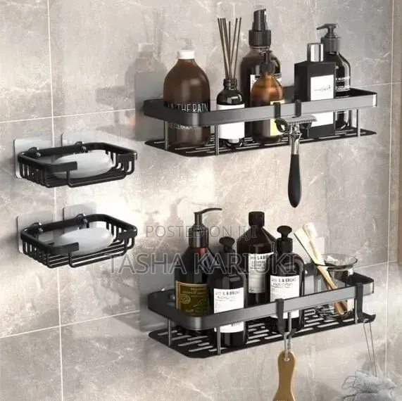 4pcs Set Bathroom Organizer Shower Caddy Shelf - 1