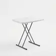 White Cross Stand Folding Plastic Table - 1