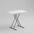 White Cross Stand Folding Plastic Table - 4