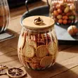 Ribbed Glass Storage Jar 600ml - 2