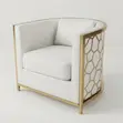 Golden Haven Curved Accent Chair - 4