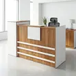 Office Brown Custom Reception Desk - 120cm - 4