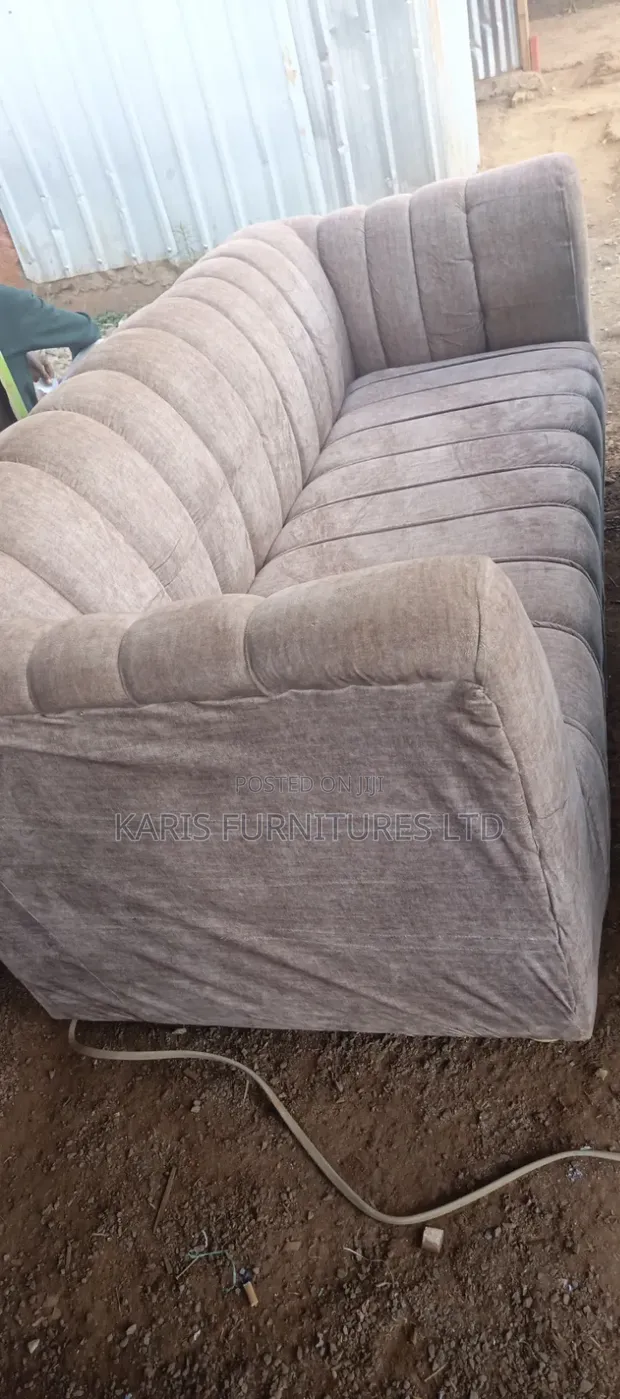Brown 5-Seater Backless Sofa - 1