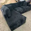 5 Seater Onyx Corduroy L-Shaped Sofa - 1