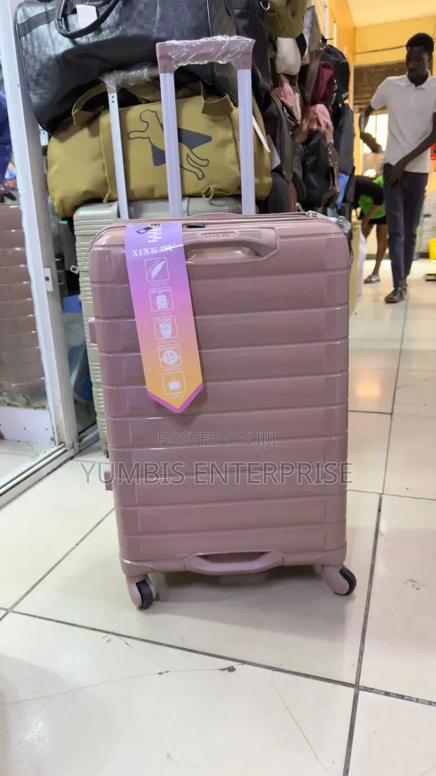 Rose Gold Large Size 28" Rubber Suitcase - 1