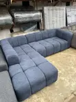 5 Seater Denim Grey Bubble L-Shape Sofa - 2