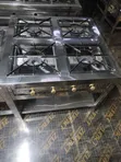Commercial 4-Burner Square Stainless Steel Range - 1