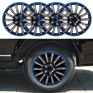 4pc 13" Multi-Spoke Sporty Wheels with High Gloss Black Finish Caps