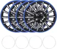 4pc 13" Multi-Spoke Sporty Wheels with High Gloss Black Finish Caps - 3