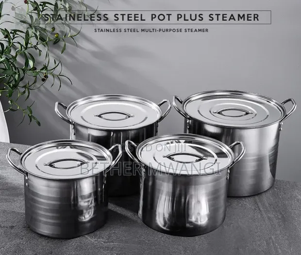 Seti ya Vyungu vya Chuma cha Pua 14 vya Kupikia na Kupikia kwa Steamer - 1