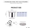 Seti ya Vyungu vya Chuma cha Pua 14 vya Kupikia na Kupikia kwa Steamer - 2