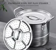 Seti ya Vyungu vya Chuma cha Pua 14 vya Kupikia na Kupikia kwa Steamer - 5