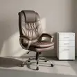 Brown Leather Executive Office Chair - 3