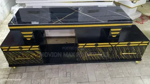 Modern Black TV Stand with Drawers
