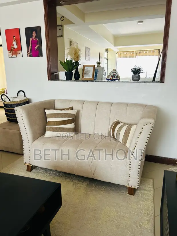 5 Seater Warm Beige Sofa Set - 1
