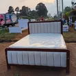 5x6 White Bed with Black Frame + Mattress - 1