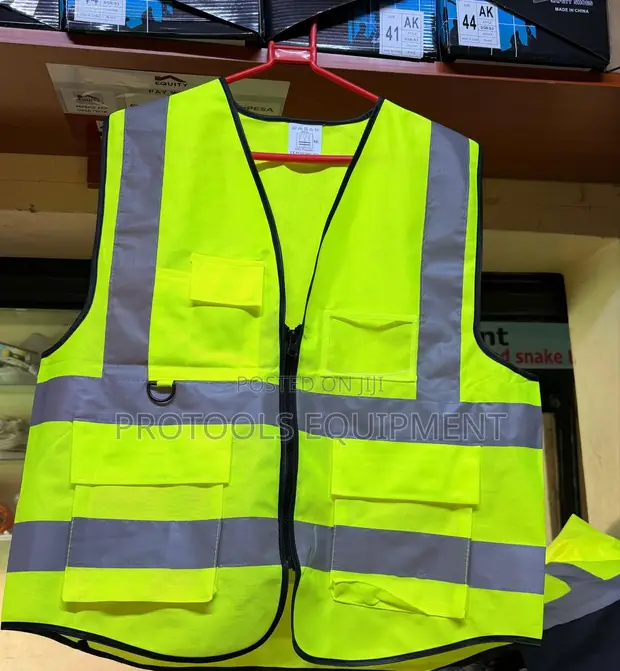 Green Reflector Vest with Pocket - 1