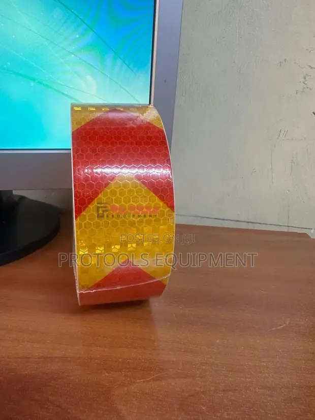 Red Yellow Reflective Safety Tape - 1