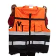 Orange/Black Chinese Collar Reflective Safety Jacket - 2