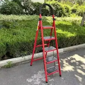 5-Step Red Steel Step Ladder