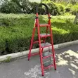 5-Step Red Steel Step Ladder - 1