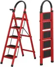 5-Step Red Steel Step Ladder - 2