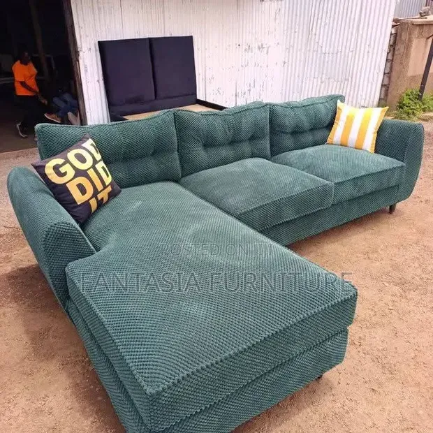 5-Seater Green Corner Sofa - 1