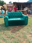 Emerald Green Velvet Love Seat - 2