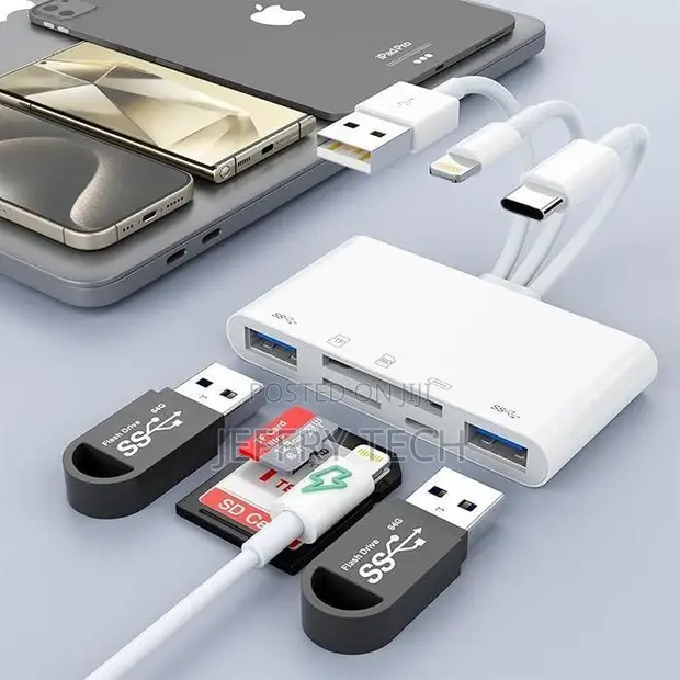 5-in-3 Lightning to Type-C USB Card Reader - 1