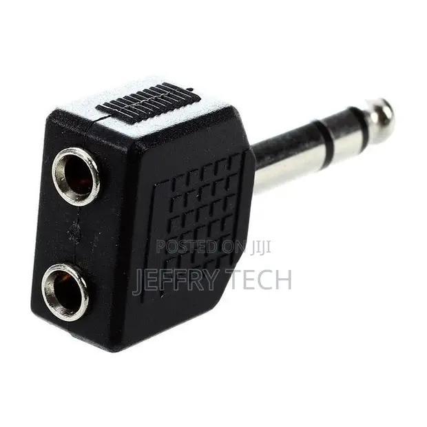 6.35mm Male to Dual 3.5mm Female Stereo Jack Splitter - 1