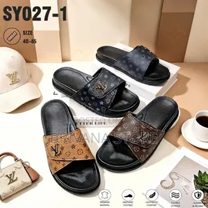 Premium Louis Vuitton Men's Leather Slides