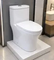 Modern One-Piece Ceramic Toilet - White - 3
