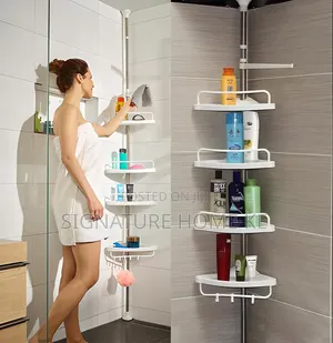 Telescopic 4-Tier Bathroom Corner Shelf Organizer