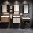 Wall Mounted Bathroom Vanity Cabinet with Mirror - 1
