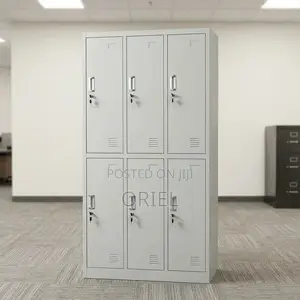 6-Locker Compartment Office Lockable Storage Cabinet