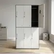 6-Locker Compartment Office Lockable Storage Cabinet - 4