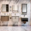 Adjustable Shelves Wall Mounted Bathroom Vanity Cabinet with Mirror - 1