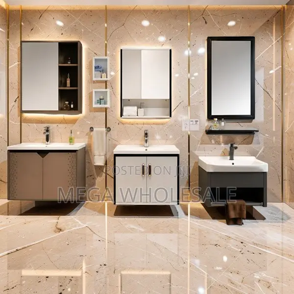 Wall Mounted Bathroom Vanity Cabinet with Mirror - 1