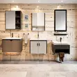 Moisture Resistant Wall Mounted Bathroom Vanity Cabinet with Mirror - 1