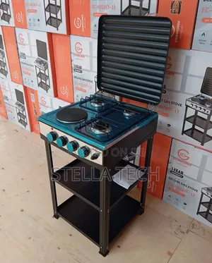 Eurochef 3 Gas + 1 Electric Standing Cooker with Shelves
