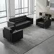 5-Seater Black Waiting Sofa - 4