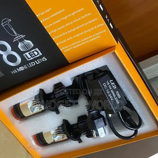 Y8 H4 LED Headlight Bulbs - Ultra-Bright Mini Projector - 1