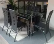Executive 6 Seater Glass Dining Table with Leather Seats - 2