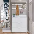 Modern Wooden Three Drawer Shoe Rack - 1