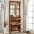 Modern Wooden Three Drawer Shoe Rack - 2