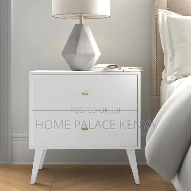 Modern Nightstand Table Cabinet - White - 1