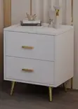 Modern Nightstand Table Cabinet - White - 3