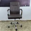 Brown Leather Mid-Back Office Chair - 4