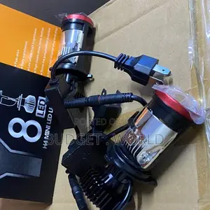Y8 H4 LED Headlamp Bulbs - White Projector Lens